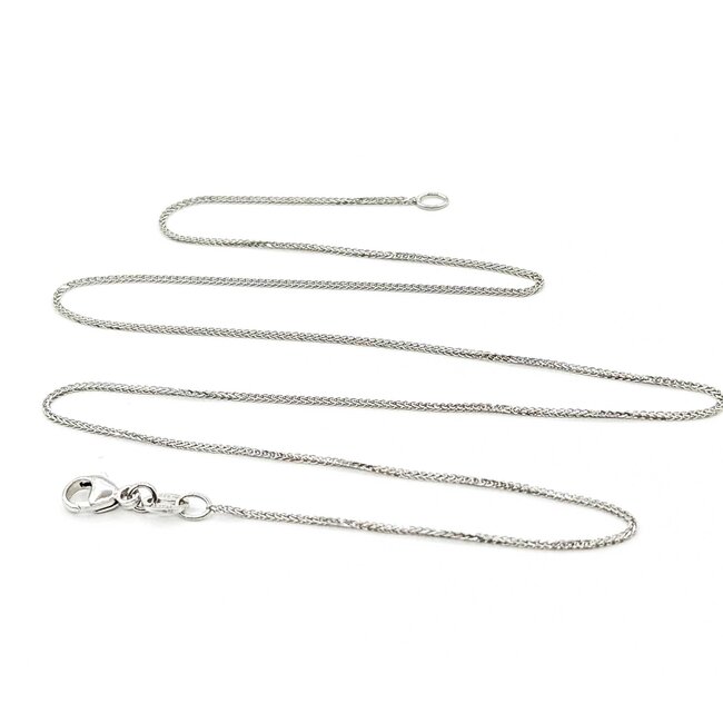 Necklace Wheat Link Lobster Clasp 950pt .8mm 18" 2.94g 125092019
