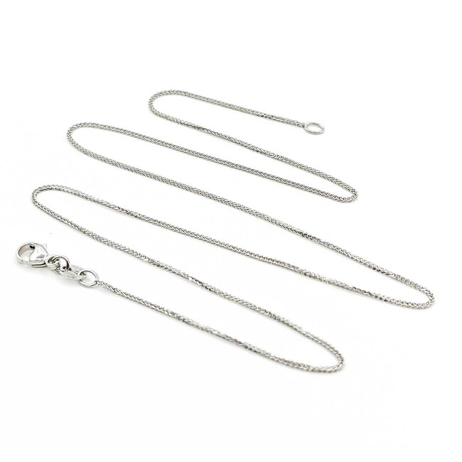Necklace Wheat Link Lobster Clasp 950pt .8mm 18" 2.94g 125092019
