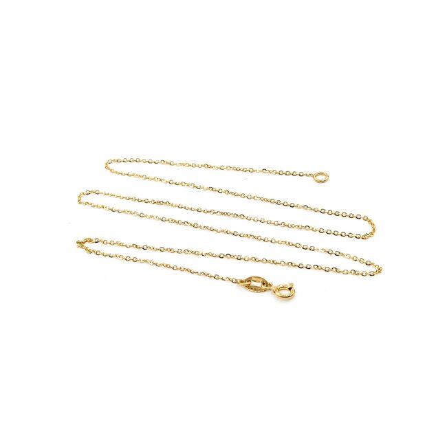 Necklace Rolo Link Spring Clasp 10ky 1.25mm 18" 1.36g 125092030