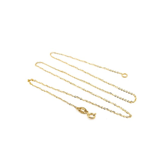 Necklace Rolo Link Spring Clasp 10ky 1.25mm 18" 1.36g 125092030