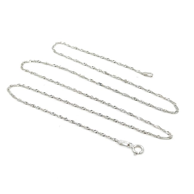 Necklace Rope Link Spring Clasp 14kw 1.3mm 18" 1.26g 125092025