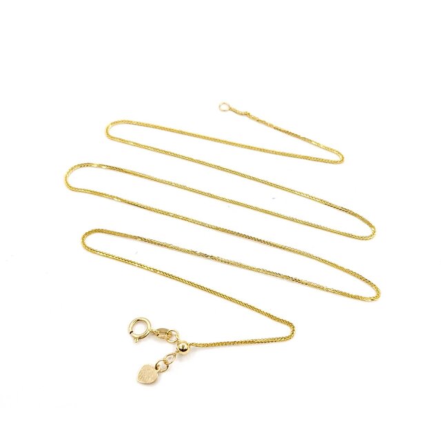 Necklace Adjustable Length Foxtail Link Spring Clasp 10ky .8mm 24" 2.2g 125092021