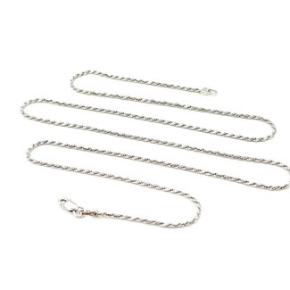 Necklace Rope Link Lobster Clasp 14kw 1.3mm 20" 4.03g 125092028