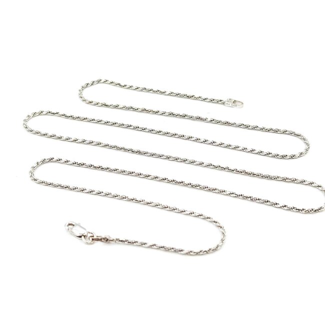 Necklace Rope Link Lobster Clasp 14kw 1.3mm 20" 4.03g 125092028