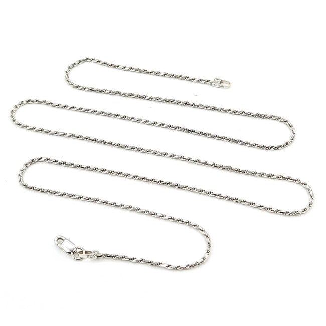 Necklace Rope Link Lobster Clasp 14kw 1.3mm 20" 4.03g 125092028