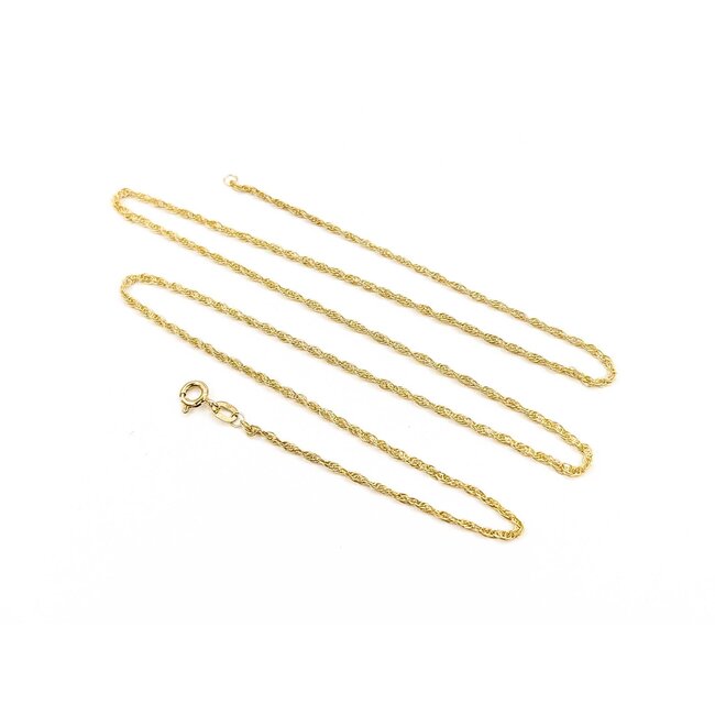 Necklace Rope Link Spring Clasp 10ky 1.6mm 21" 1.40g 125092027