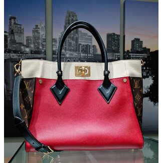 Handbag Louis Vuitton On My Side Red/White Monogram M53824 125105061
