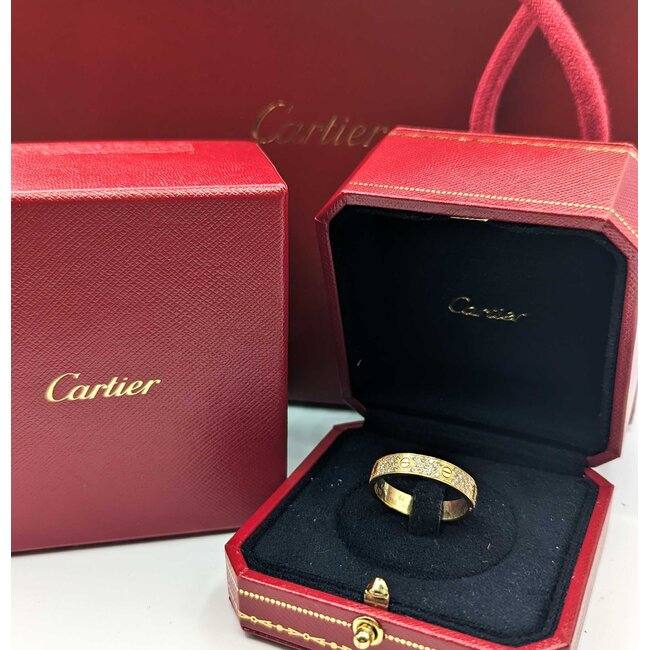 Ring Engagement Cartier Love .31ctw Round Diamonds 18ky 4mm Sz10.75 5.54g 225100099