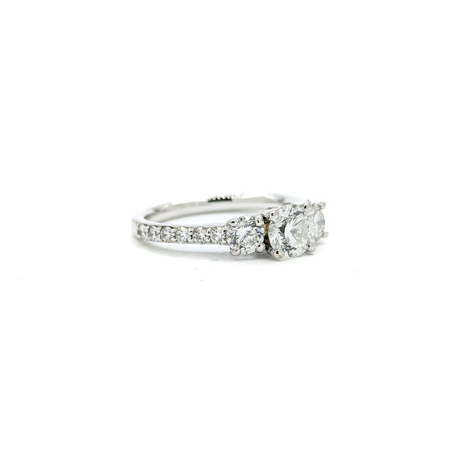 Ring 3-Stone 1.50ctw Round Diamonds 14kw 2mm Sz6 3.96g 225090049