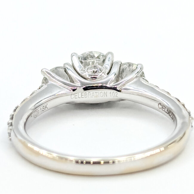 Ring 3-Stone 1.50ctw Round Diamonds 14kw 2mm Sz6 3.96g 225090049