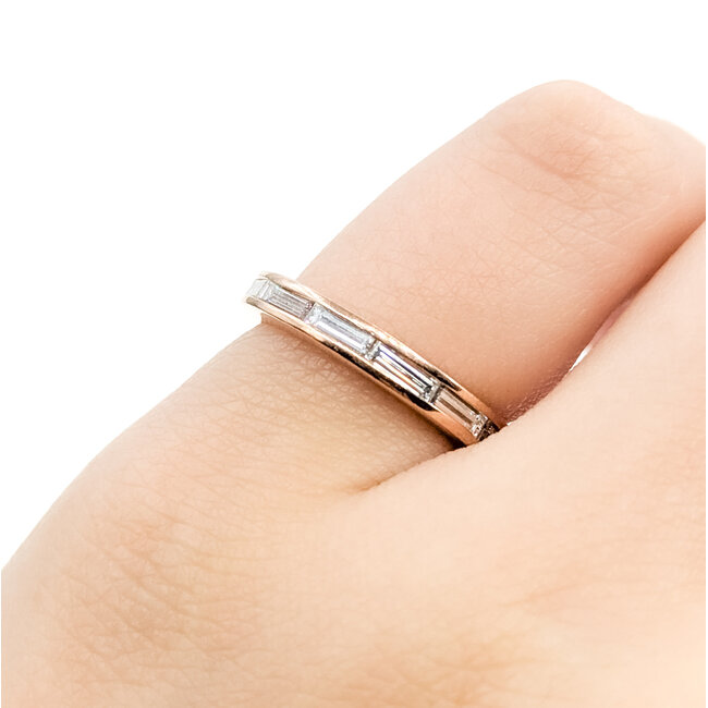 Ring .90ctw Baguette Diamonds 14kr 3.2mm Sz4.5 2.7g 225090046