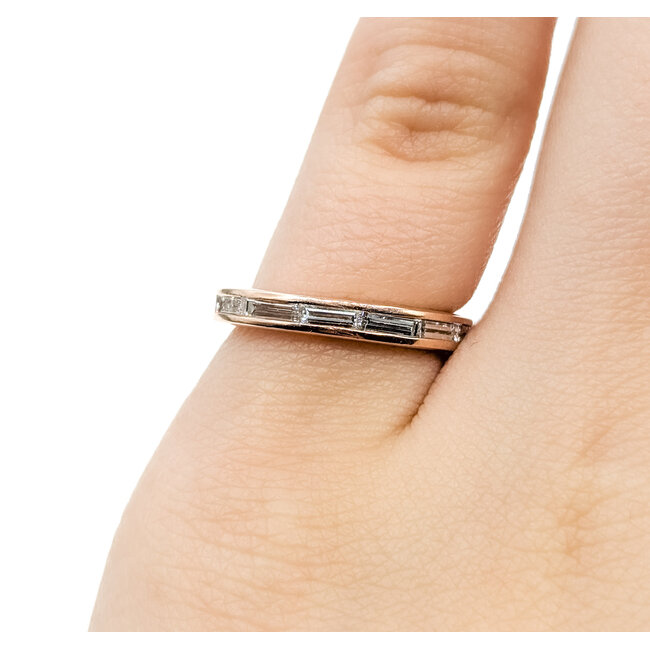 Ring .90ctw Baguette Diamonds 14kr 3.2mm Sz4.5 2.7g 225090046