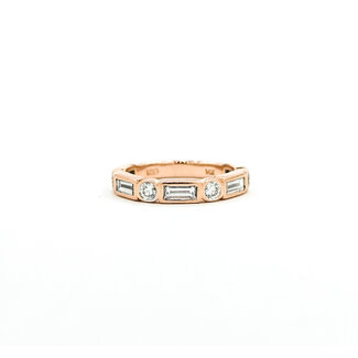 Ring 1.00ctw Round & Baguette Diamonds 14kr 2.9mm Sz4.5 2.84g 225090045
