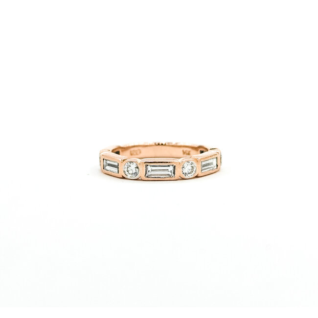 Ring 1.00ctw Round & Baguette Diamonds 14kr 2.9mm Sz4.5 2.84g 225090045