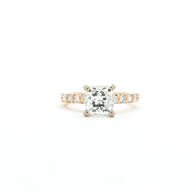 Ring 1.50ct Cut-Cornered Square Modified Brilliant Diamond GIA 6157639110 .50ctw Diamonds 14kr 2.3mm Sz4.5 2.93g 225090044