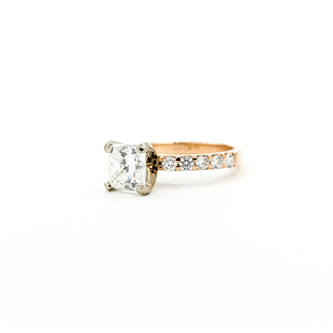 Ring 1.50ct Cut-Cornered Square Modified Brilliant Diamond GIA 6157639110 .50ctw Diamonds 14kr 2.3mm Sz4.5 2.93g 225090044