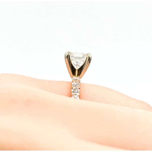 Ring 1.50ct Cut-Cornered Square Modified Brilliant Diamond GIA 6157639110 .50ctw Diamonds 14kr 2.3mm Sz4.5 2.93g 225090044