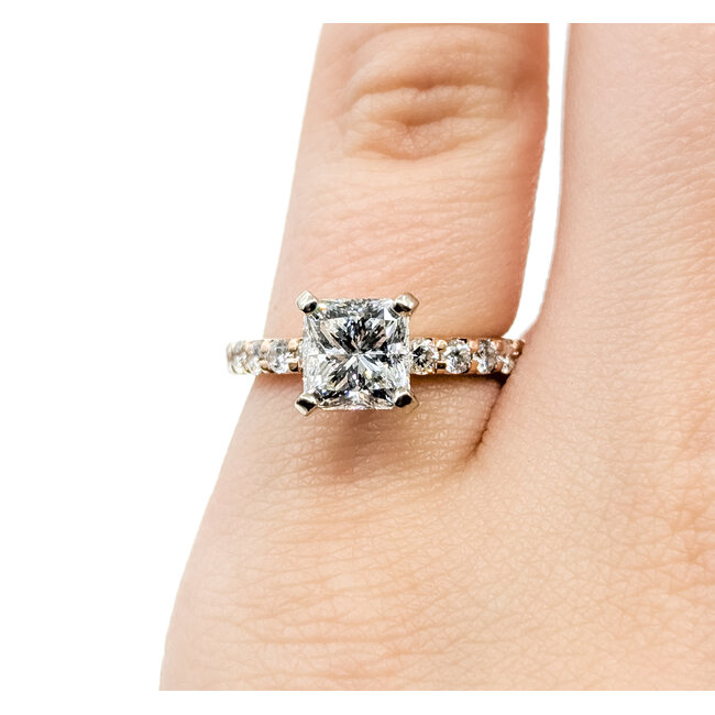 Ring 1.50ct Cut-Cornered Square Modified Brilliant Diamond GIA 6157639110 .50ctw Diamonds 14kr 2.3mm Sz4.5 2.93g 225090044