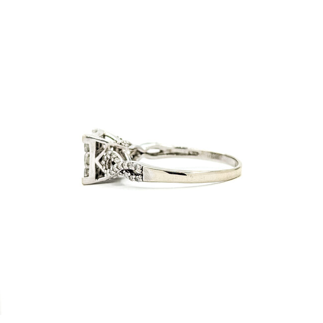 Ring Illusion 1.00ctw Princess & Round Diamonds 10kw 8x8mm Sz8.5 3.32g 125100001
