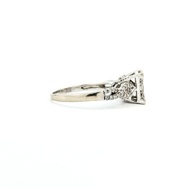 Ring Illusion 1.00ctw Princess & Round Diamonds 10kw 8x8mm Sz8.5 3.32g 125100001
