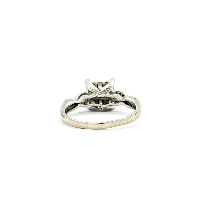 Ring Illusion 1.00ctw Princess & Round Diamonds 10kw 8x8mm Sz8.5 3.32g 125100001