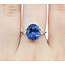 Ring 3-Stone .30ctw Trillion Diamonds 2.52ct Blue Sapphire 18kw 2.2mm Sz6.5 4.10g 125090010