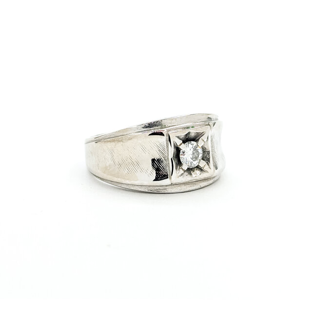 Ring 1970's .25ct Round Diamond 14kw Sz9 6.52g 225090017
