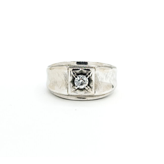 Ring 1970's .25ct Round Diamond 14kw Sz9 6.52g 225090017