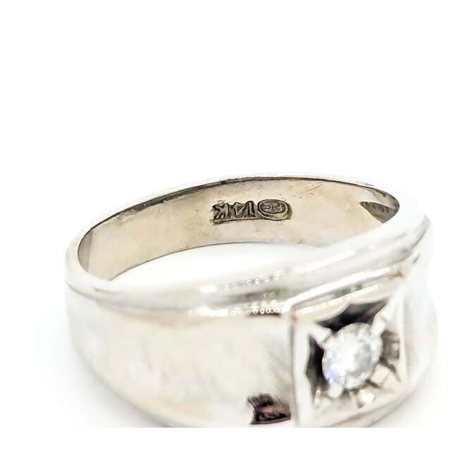 Ring 1970's .25ct Round Diamond 14kw Sz9 6.52g 225090017