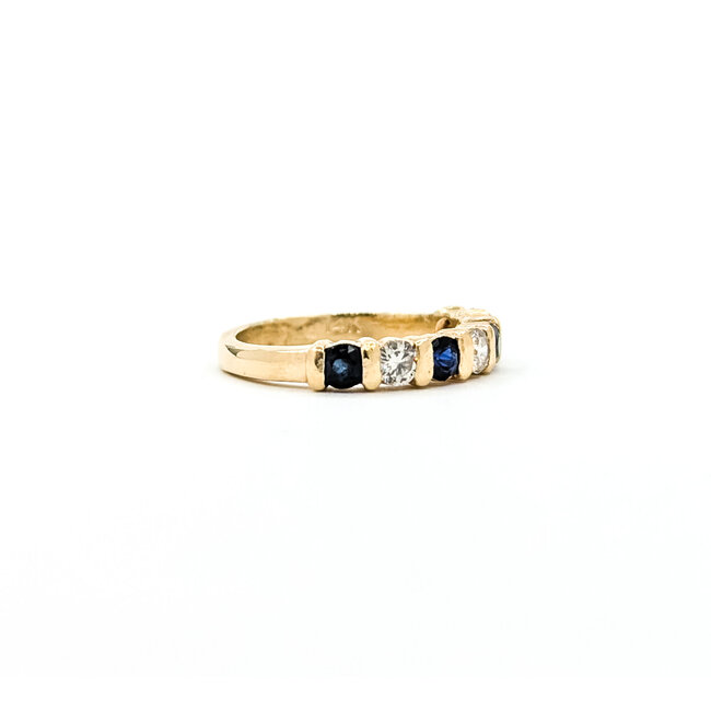 Ring Bridal .30ctw Round Diamonds .40ctw Blue Sapphire 14ky 2.23g Sz4 125100024