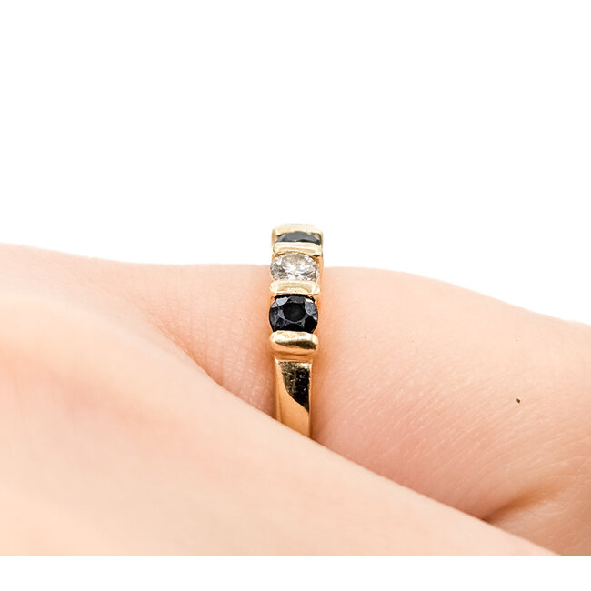 Ring Bridal .30ctw Round Diamonds .40ctw Blue Sapphire 14ky 2.23g Sz4 125100024