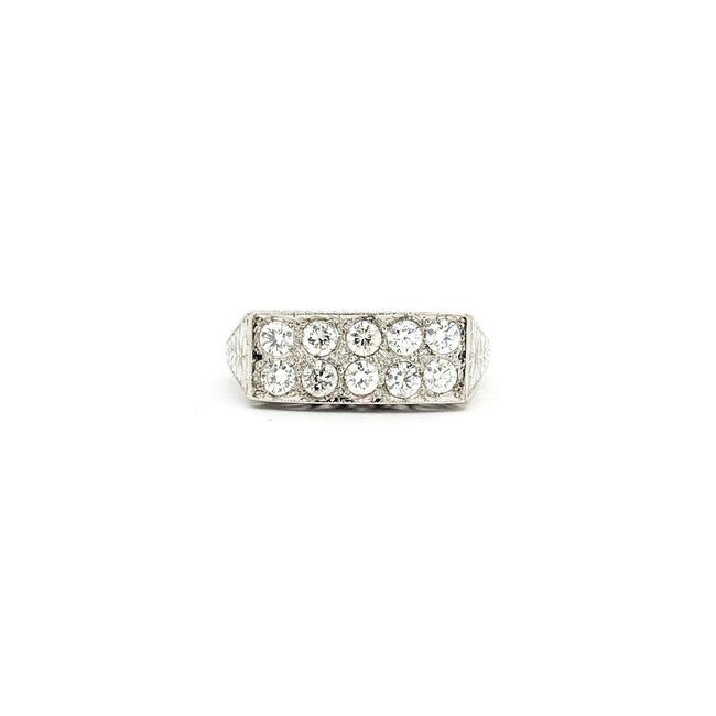 Ring .65ctw Round Diamonds Platinum 6.85mm Sz7.25 3.9g 225090042