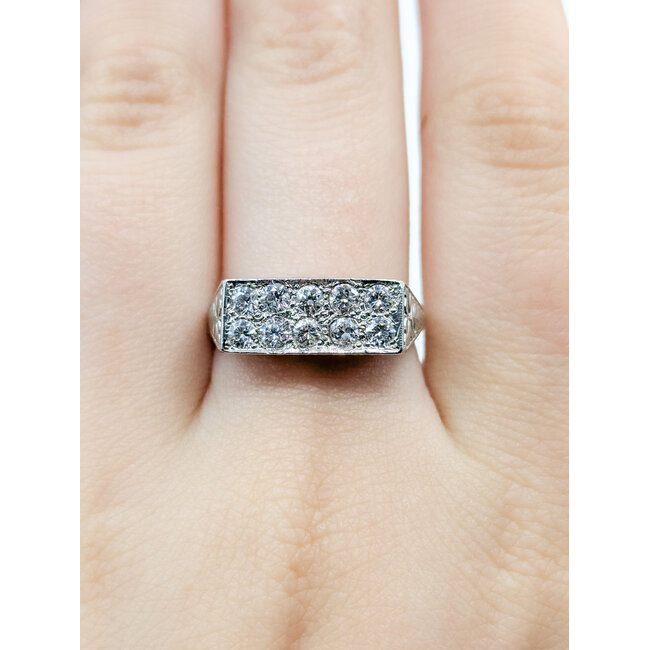 Ring .65ctw Round Diamonds Platinum 6.85mm Sz7.25 3.9g 225090042