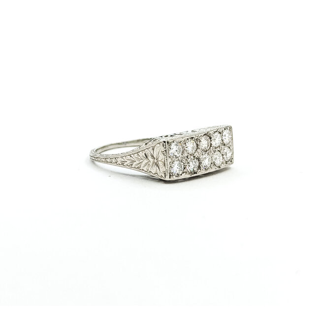 Ring .65ctw Round Diamonds Platinum 6.85mm Sz7.25 3.9g 225090042