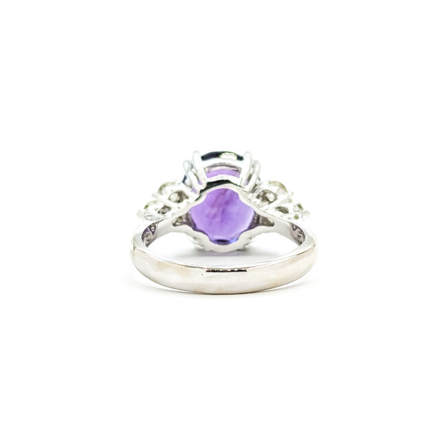 Ring .50ctw Round Diamonds 1.75ct Purple Amethyst 14kw 3mm Sz7 5.57g 225090035