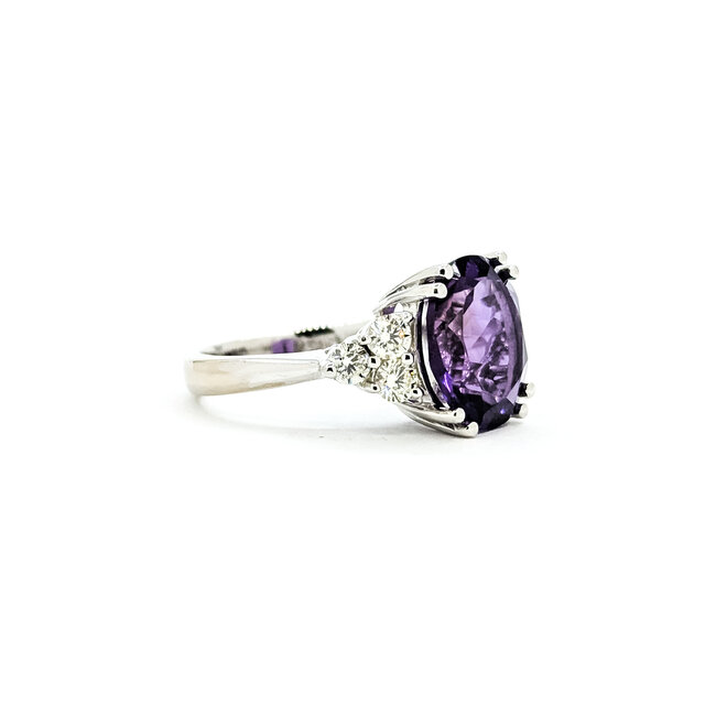 Ring .50ctw Round Diamonds 1.75ct Purple Amethyst 14kw 3mm Sz7 5.57g 225090035