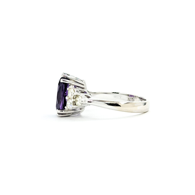 Ring .50ctw Round Diamonds 1.75ct Purple Amethyst 14kw 3mm Sz7 5.57g 225090035