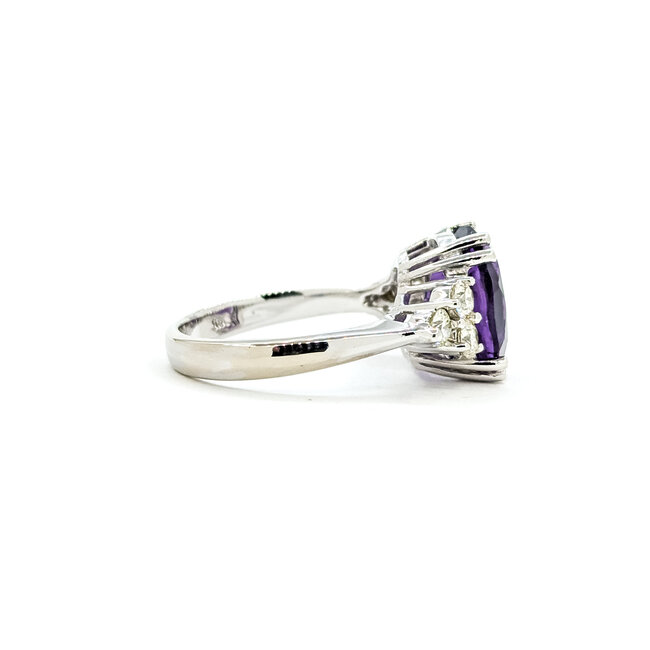 Ring .50ctw Round Diamonds 1.75ct Purple Amethyst 14kw 3mm Sz7 5.57g 225090035