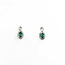 Earrings Stud Drop .20ctw Round Diamonds .45ctw Green Emerald 14kw .50x.25 1.51g 125090007