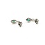 Earrings Stud Drop .20ctw Round Diamonds .45ctw Green Emerald 14kw .50x.25 1.51g 125090007