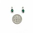 Earrings Stud Drop .20ctw Round Diamonds .45ctw Green Emerald 14kw .50x.25 1.51g 125090007