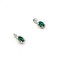 Earrings Stud Drop .20ctw Round Diamonds .45ctw Green Emerald 14kw .50x.25 1.51g 125090007