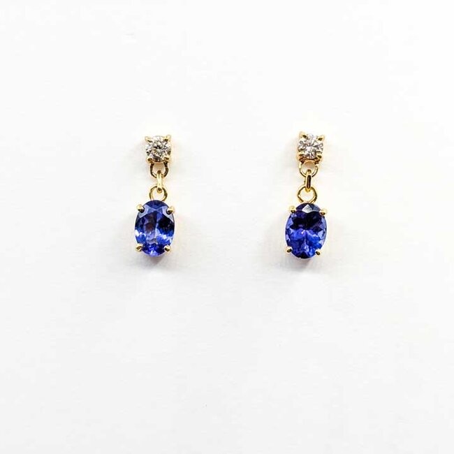Earrings Dangle .30ctw Round Diamonds 2.00ctw Purple Tanzanite 18ky .6x.2" 2.93g 125090020