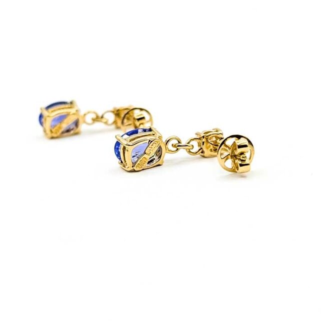 Earrings Dangle .30ctw Round Diamonds 2.00ctw Purple Tanzanite 18ky .6x.2" 2.93g 125090020