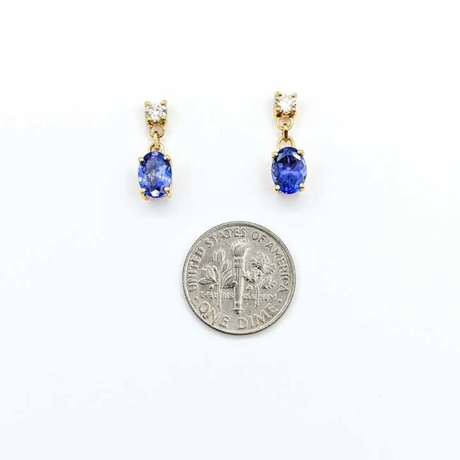 Earrings Dangle .30ctw Round Diamonds 2.00ctw Purple Tanzanite 18ky .6x.2" 2.93g 125090020