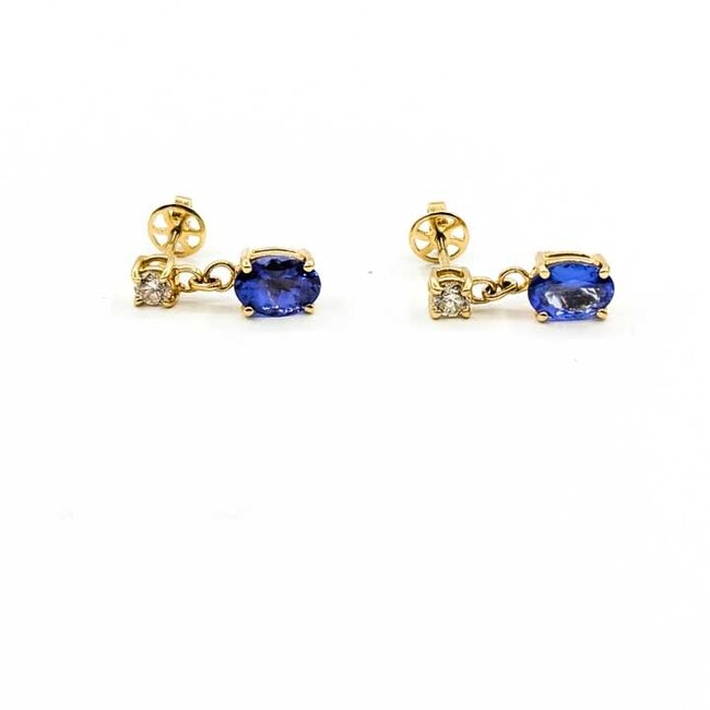 Earrings Dangle .30ctw Round Diamonds 2.00ctw Purple Tanzanite 18ky .6x.2" 2.93g 125090020