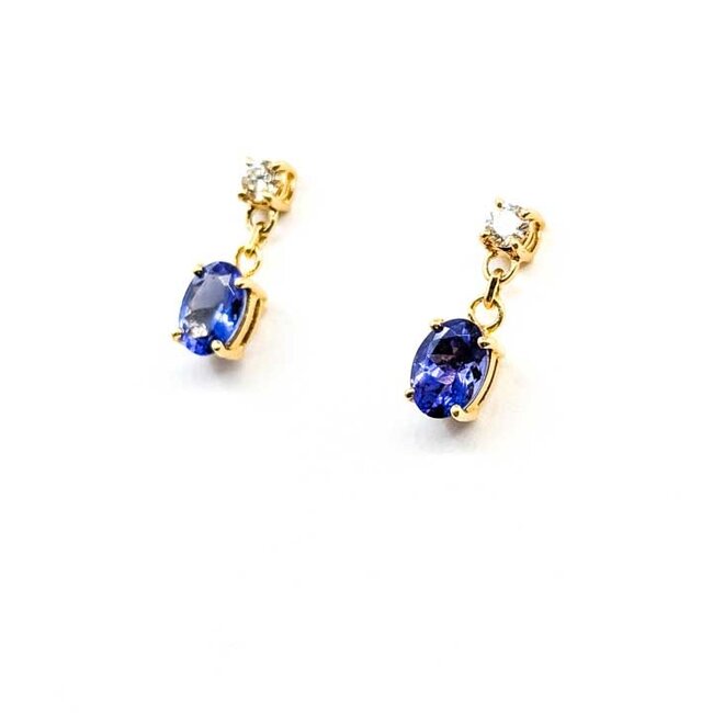 Earrings Dangle .30ctw Round Diamonds 2.00ctw Purple Tanzanite 18ky .6x.2" 2.93g 125090020