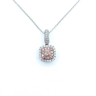 Pendant Pink Diamonds .56ctw Round Diamonds 14kw .7x.4" 18" 3.55g 125100012