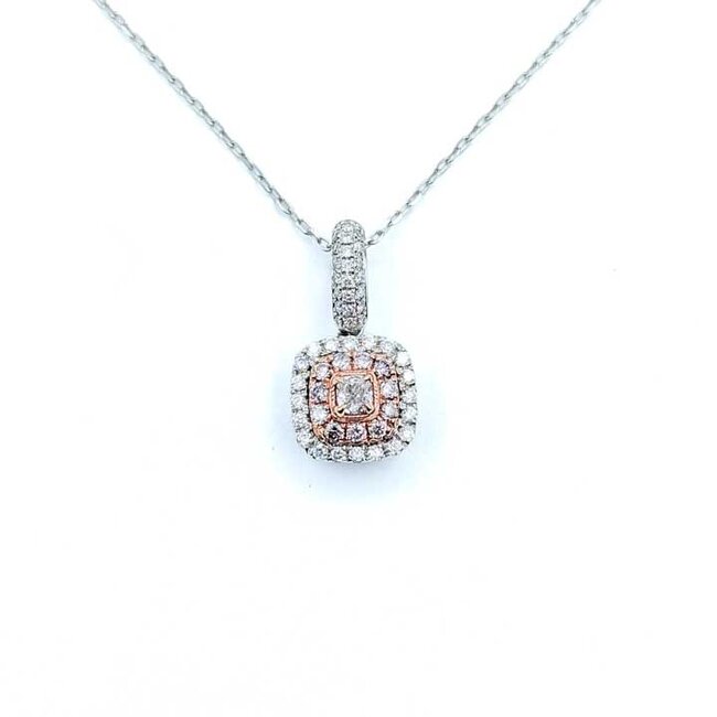 Pendant Pink Diamonds .56ctw Round Diamonds 14kw .7x.4" 18" 3.55g 125100012