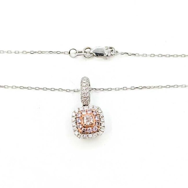 Pendant Pink Diamonds .56ctw Round Diamonds 14kw .7x.4" 18" 3.55g 125100012